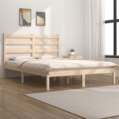 vidaXL Bed Frame Solid Wood Pine 150x200 cm King Size