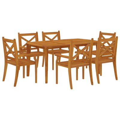 vidaXL 7 Piece Garden Dining Set Solid Wood Acacia