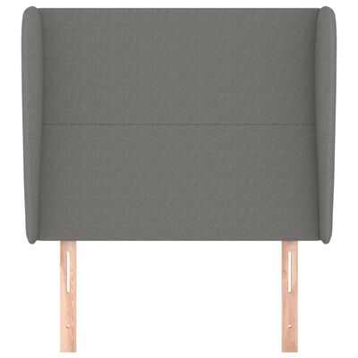 vidaXL Headboard with Ears Dark Grey 103 cm Fabric