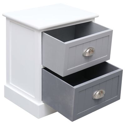 vidaXL Nightstands 2 pcs Grey 38x28x45 cm Paulownia Wood