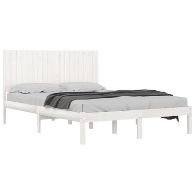 vidaXL Bed Frame without Mattress White 180x200 cm Super King Solid Wood