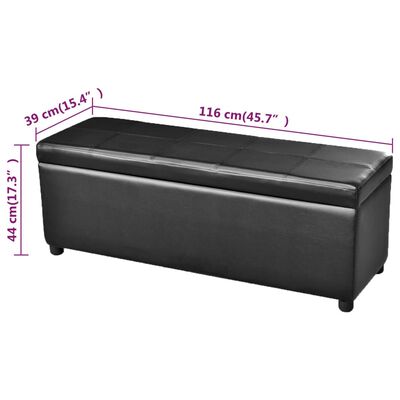 vidaXL Long Storage Bench Wood Black