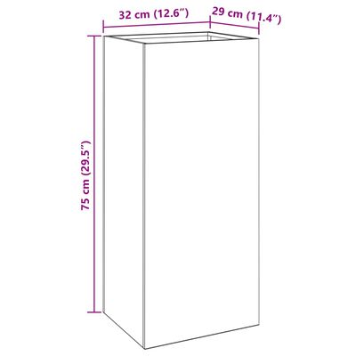 vidaXL Planter 32x29x75 cm Corten Steel