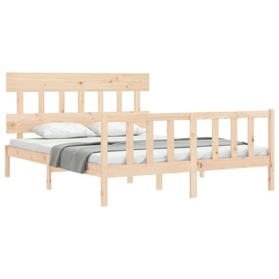 vidaXL Bed Frame without Mattress King Size Solid Wood Pine