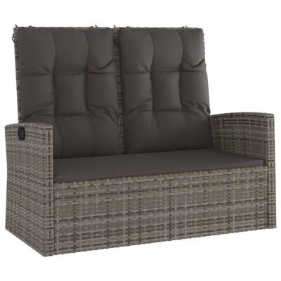 vidaXL 4 Piece Garden Lounge Set with Cushions Grey Poly Rattan