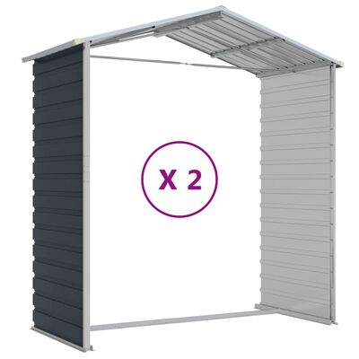 vidaXL Garden Shed Anthracite 191x215x198 cm Galvanised Steel