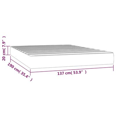 vidaXL Pocket Spring Bed Mattress Dark Grey 137x190x20 cm Full Fabric