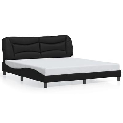 vidaXL Bed Frame with LED without Mattress Black 180x200 cm Super King