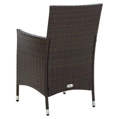 vidaXL 9 Piece Outdoor Dining Set with Cushions Poly Rattan Brown