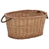 vidaXL Firewood Basket with Carrying Handles 58x42x29 cm Natural Willow