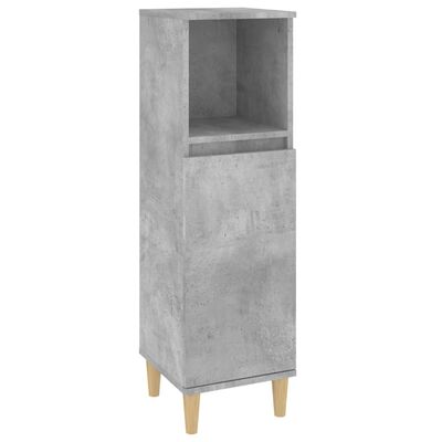 vidaXL Bathroom Cabinet Concrete Grey 30x30x100 cm Engineered Wood