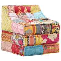 vidaXL Modular Pouffe Patchwork Fabric