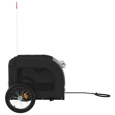 vidaXL Pet Bike Trailer Grey and Black Oxford Fabric&Iron