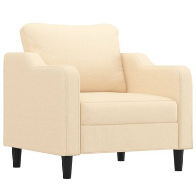 vidaXL Sofa Chair with Footstool Cream 60 cm Fabric