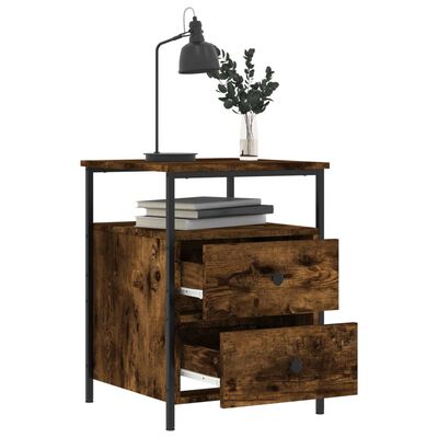 vidaXL Bedside Cabinets 2 pcs Smoked Oak 44x45x60 cm Engineered Wood