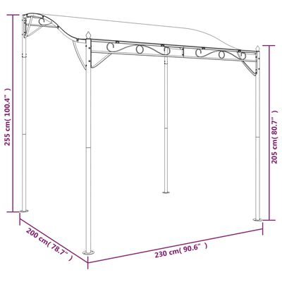 vidaXL Canopy Cream 2x2.3 m 180 g/m² Fabric and Steel