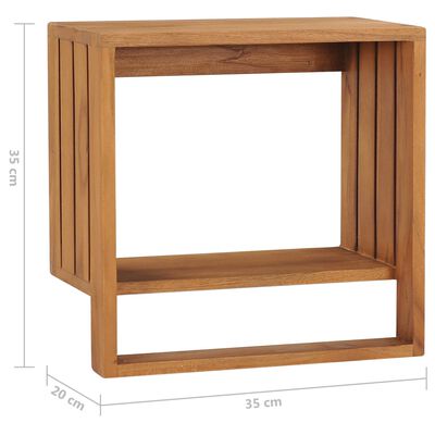 vidaXL Wall-mounted Towel Rack 35x20x35 cm Solid Teak Wood