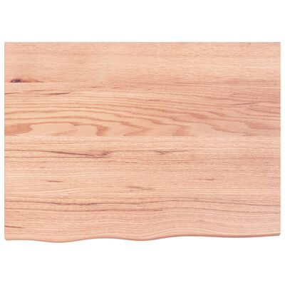 vidaXL Table Top Light Brown 80x60x(2-4) cm Treated Solid Wood Oak