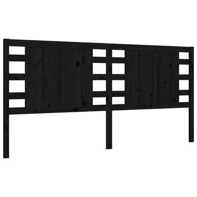 vidaXL Bed Frame without Mattress Black Super King Size Solid Wood Pine