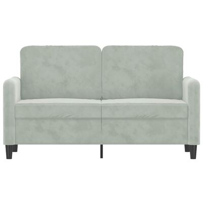 vidaXL 2-Seater Sofa Light Grey 120 cm Velvet