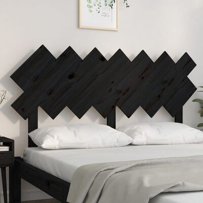 vidaXL Bed Headboard Black 151.5x3x81 cm Solid Wood Pine