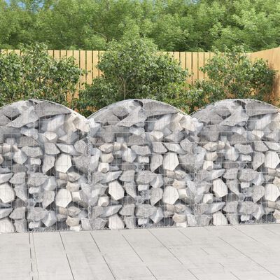 vidaXL Arched Gabion Basket 100x50x100/120 cm Galvanised Iron