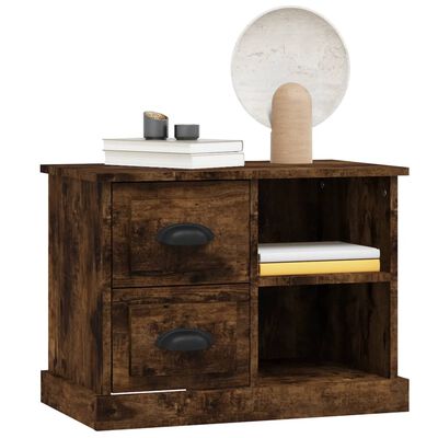 vidaXL Bedside Cabinet Smoked Oak 60x35.5x45 cm