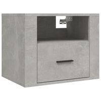 vidaXL Wall-mounted Bedside Cabinet Concrete Grey 50x36x40 cm