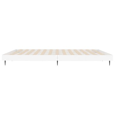 vidaXL Bed Frame without Mattress White 150x200 cm King Size Engineered Wood