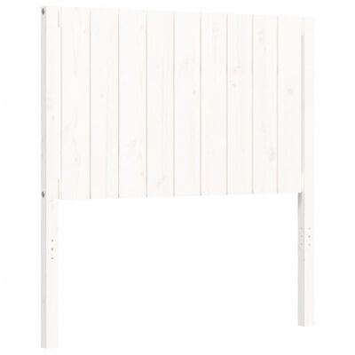 vidaXL Bed Frame without Mattress White Single Solid Wood