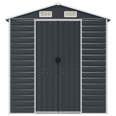 vidaXL Garden Shed Anthracite 191x300x198 cm Galvanised Steel