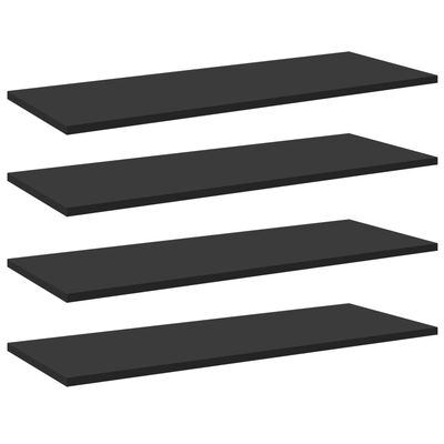 vidaXL Bookshelf Boards 4 pcs Black 80x30x1.5 cm Engineered Wood