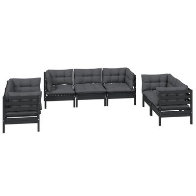 vidaXL 7 Piece Garden Lounge Set with Cushions Solid Pinewood