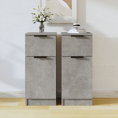 vidaXL Sideboards 2 pcs Concrete Grey 30x30x70 cm Engineered Wood