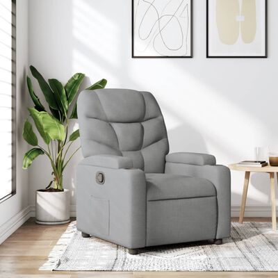 vidaXL Recliner Chair Light Grey Fabric