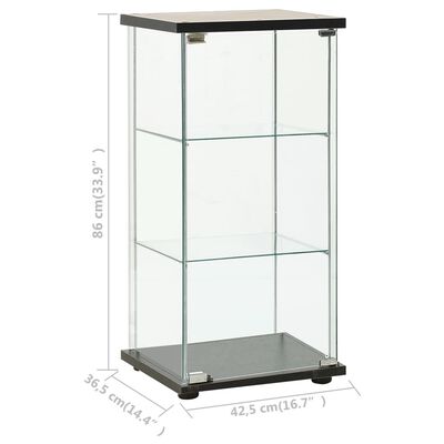 vidaXL Storage Cabinet Tempered Glass Black