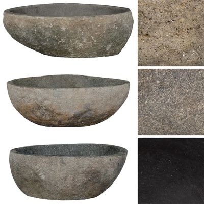 vidaXL Basin River Stone Oval (29-38)x(24-31) cm