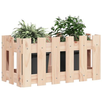 vidaXL Garden Planter with Fence Design 60x30x30 cm Solid Wood Pine