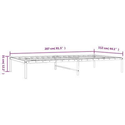 vidaXL Metal Bed Frame without Mattress White 107x203 cm