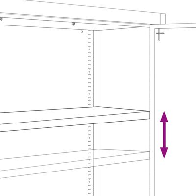 vidaXL File Cabinet Light Grey 90x40x180 cm Steel