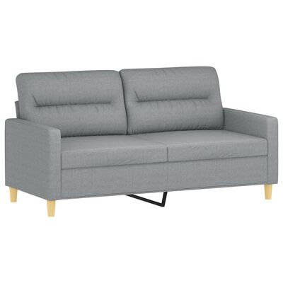 vidaXL 3 Piece Sofa Set with Cushions Light Grey Fabric