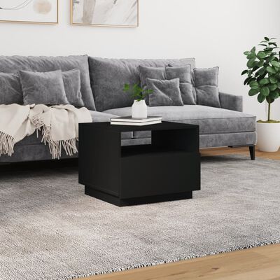 vidaXL Coffee Table with LED Lights Black 50x49x40 cm