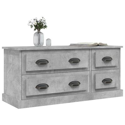 vidaXL TV Cabinet Concrete Grey 100x35.5x45 cm Engineered Wood