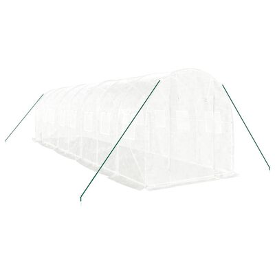 vidaXL Greenhouse with Steel Frame White 16 m² 8x2x2 m