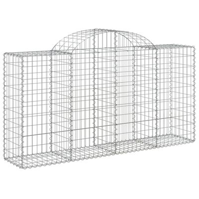 vidaXL Arched Gabion Baskets 10 pcs 200x50x100/120 cm Galvanised Iron