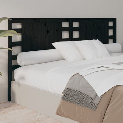 vidaXL Headboard Black 141x4x100 cm Solid Wood Pine