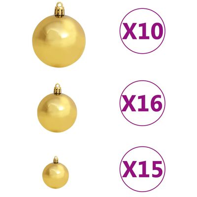 vidaXL Slim Christmas Tree 300 LEDs & Ball Set 270 cm