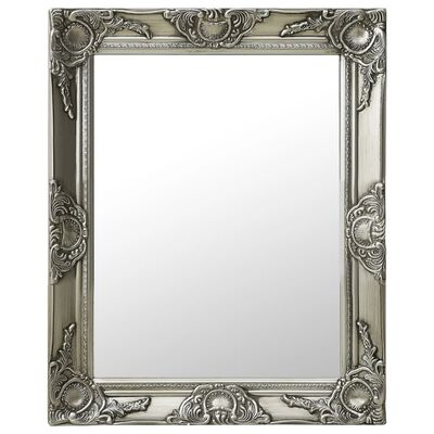 vidaXL Wall Mirror Baroque Style 50x60 cm Silver