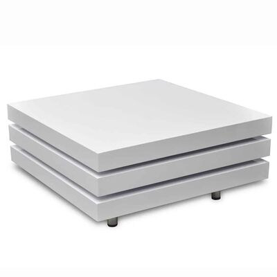 vidaXL Coffee Table 3 Tiers High Gloss White