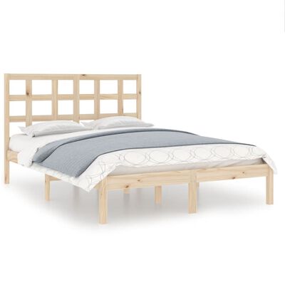 vidaXL Bed Frame without Mattress 135x190 cm Double Solid Wood